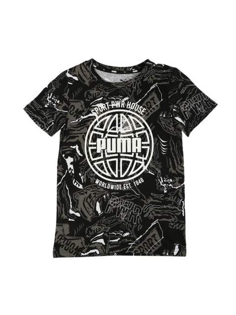 

Puma Boys Black Printed Round Neck T-shirt