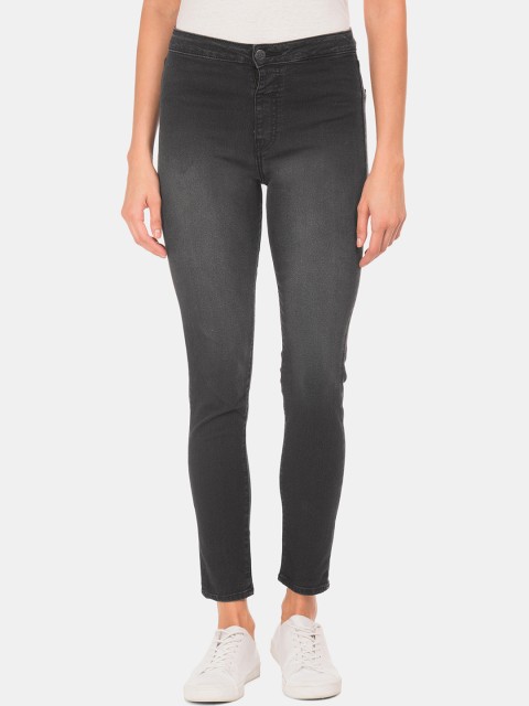 

Aeropostale Women Grey High Rise Slim Fit Cropped Jeggings
