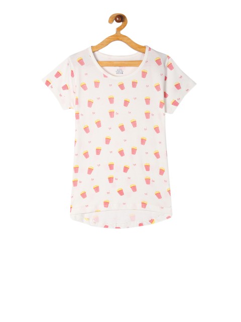 

Cherokee Girls White Printed Round Neck T-shirt