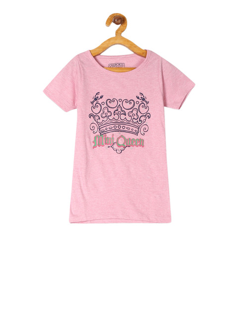 

Cherokee Girls Pink Printed Round Neck T-shirt