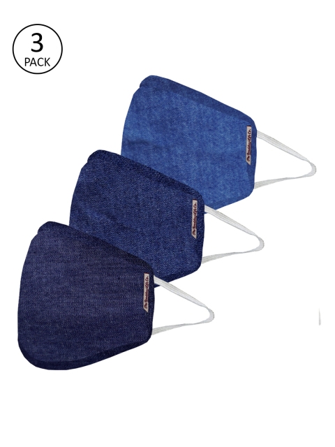 

Roadster Adults Blue Pack of 3 Reusable 5-Layer Outdoor Denim Masks