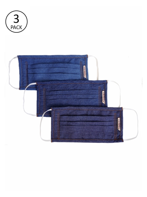 

Roadster Adults Blue Pack of 3 Reusable 5-Layer Outdoor Denim Masks