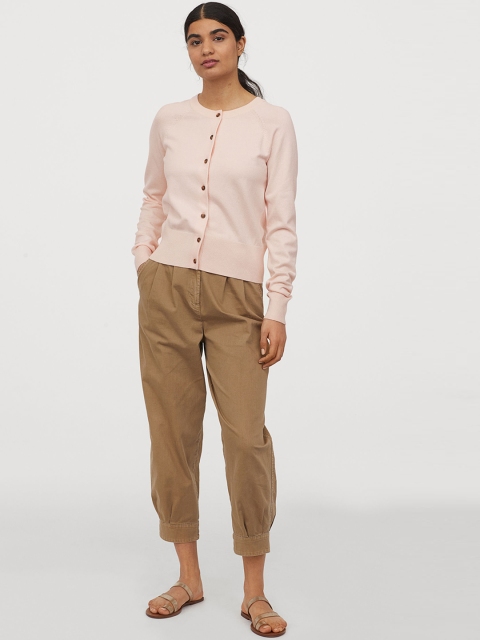 

H&M Women Peach Fine-Knit Cardigan