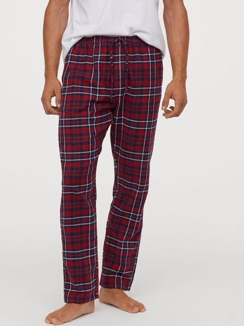 

H&M Men Red & Navy Blue Flannel Pyjama Bottoms