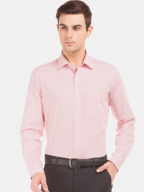 

Arrow Men Pink & White Regular Fit Checked Formal Shirt