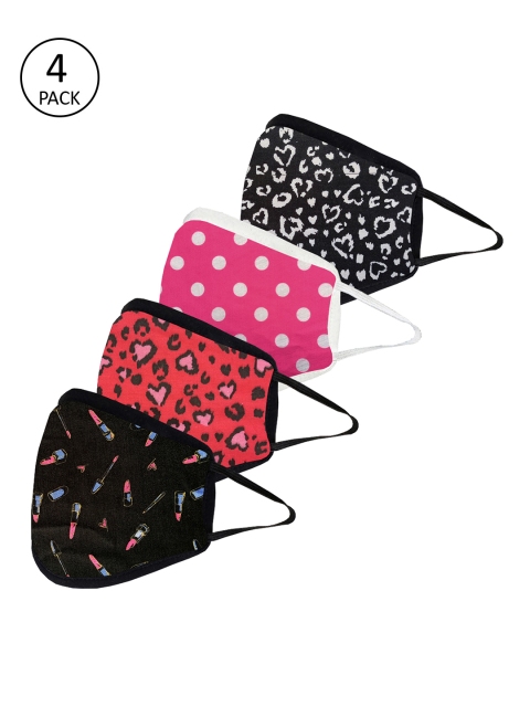 

DressBerry Women Multicoloured Pack of 4 Reusable 3 Layer Protective Outdoor Masks, Multi