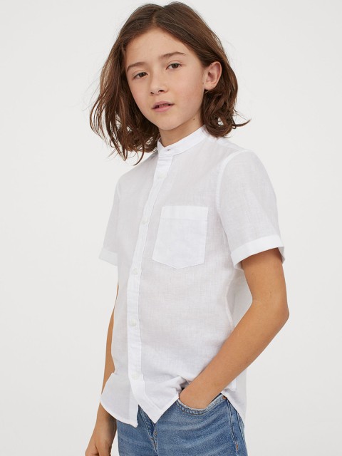 

H&M Boys White Regular Fit Solid Casual Shirt