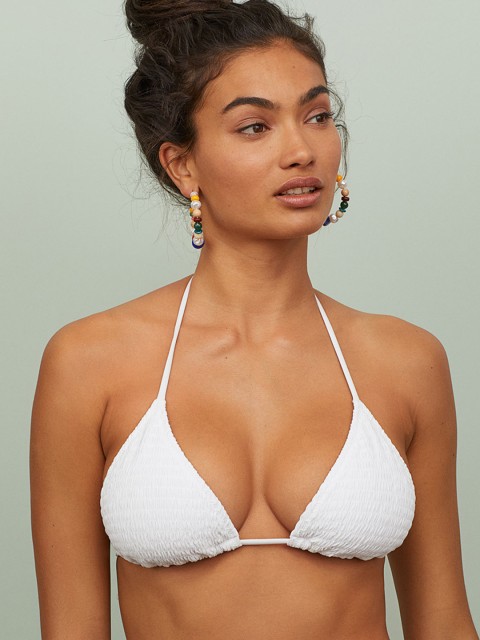 

H&M Women White Triangle Bikini Top 0854338001