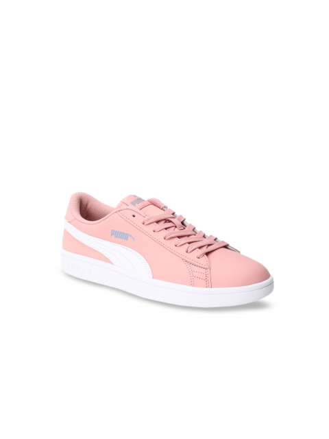 

Puma Unisex Kids Pink Smash v2 L Jr Leather Sneakers