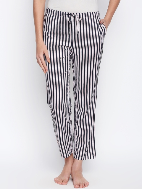 

Dreamz by Pantaloons Women Navy Blue And White Striped Lounge Pant