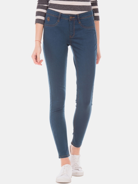 

Flying Machine Women Blue Washed Skinny-Fit Denim Jeggings