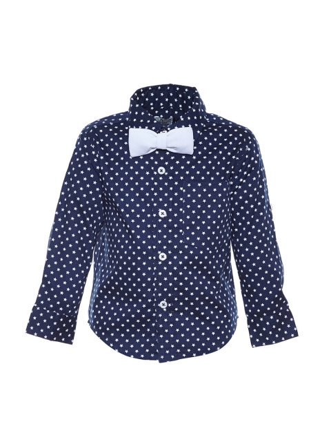 

A Little Fable Boys Blue & White Regular Fit Printed Casual Shirt