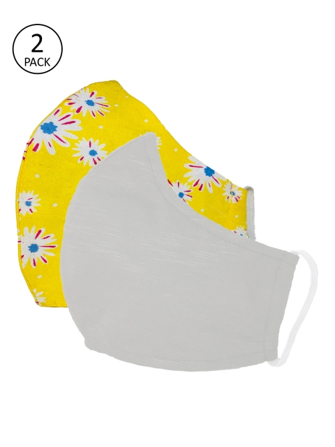 

Sera Unisex 2 Pcs 3-Ply Reusable Ultra Shield Outdoor Fabric Masks, Yellow
