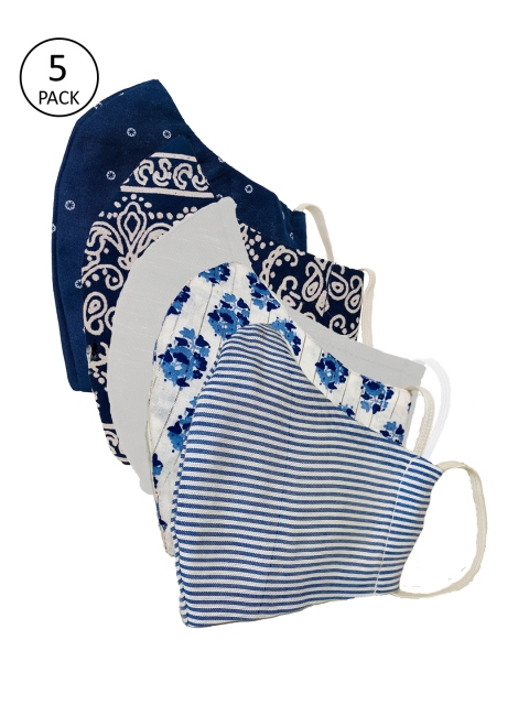 

Sera Unisex 5 Pcs 3-Ply Reusable Ultra Shield Outdoor Fabric Masks, Blue
