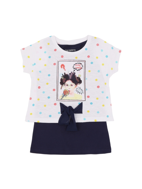 

Pantaloons Junior Girls White Printed Round Neck T-shirt