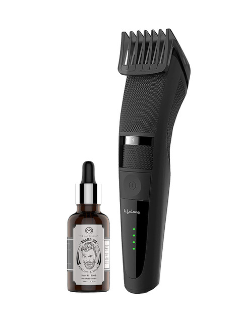 

Lifelong LLPCM007 Quick Charge Beard Trimmer with The Man Company Beard Growth Oil 30 ml, Black