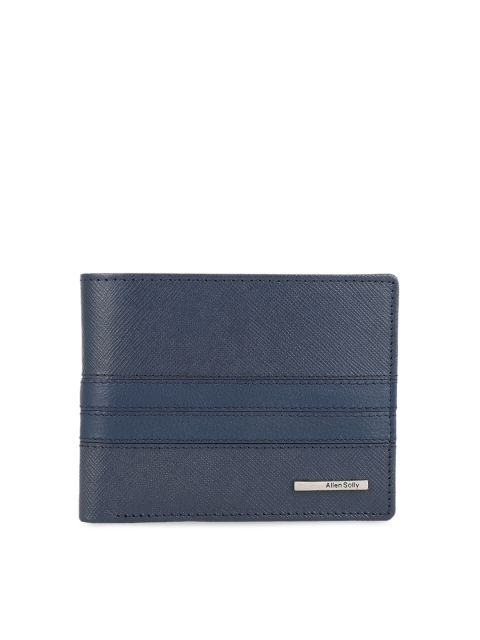 

Allen Solly Men Navy Blue Solid Two Fold Leather Wallet