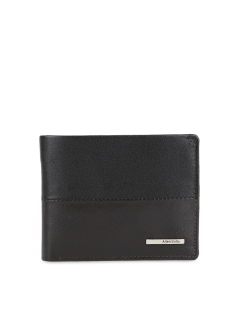 

Allen Solly Men Black & Brown Colourblocked Two Fold Leather Wallet