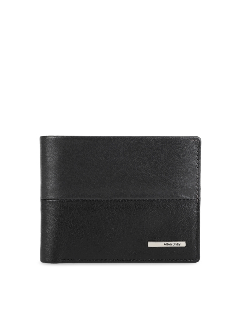 

Allen Solly Men Black Solid Two Fold Leather Wallet
