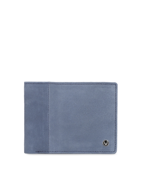 

Allen Solly Men Blue Solid Two Fold Leather Wallet