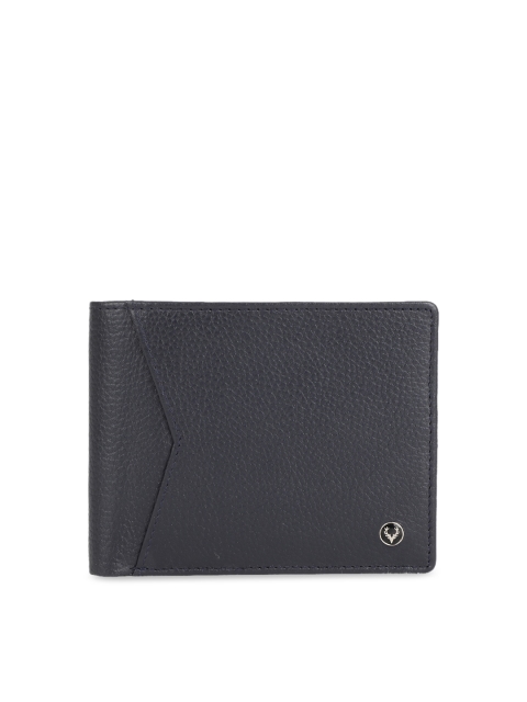 

Allen Solly Men Navy Blue Solid Leather Two Fold Wallet