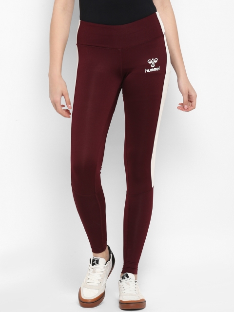 

hummel Women Maroon & Off-white Colourblocked Penelope Tights