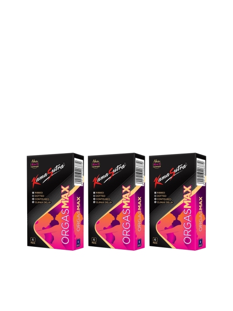 

Kama Sutra Pack of 3 Orgasmax 4 in 1 Dotted Condoms - 18 Count, Pink