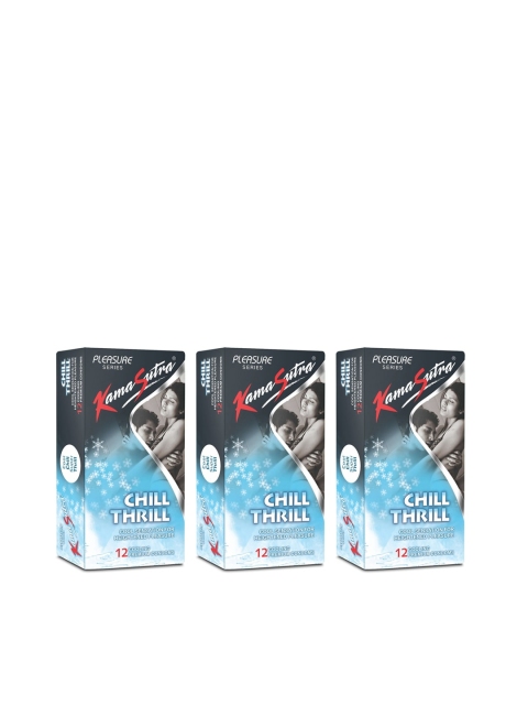 

Kama Sutra Pack of 3 Chill Thrill Lubricated Condoms - 36 Count, Blue