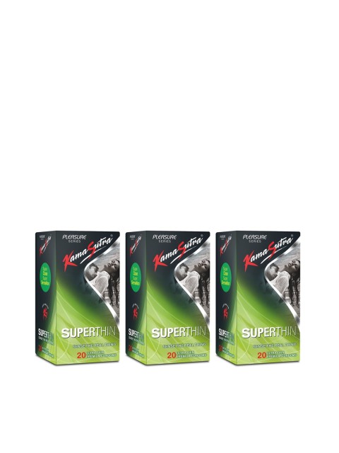 

Kama Sutra Pack of 3 Superthin Ultra-Thin Condoms - 60 Count, Green