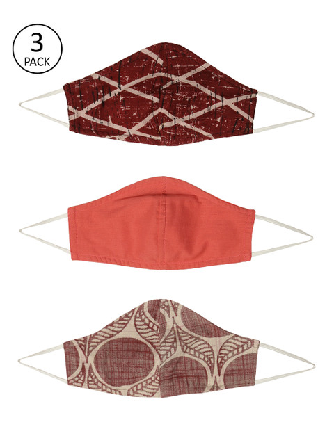 

Taavi Adults Multicoloured Pack of 3 Handcrafted Reusable 3-Layer Sustainable Outdoor Masks, Multi