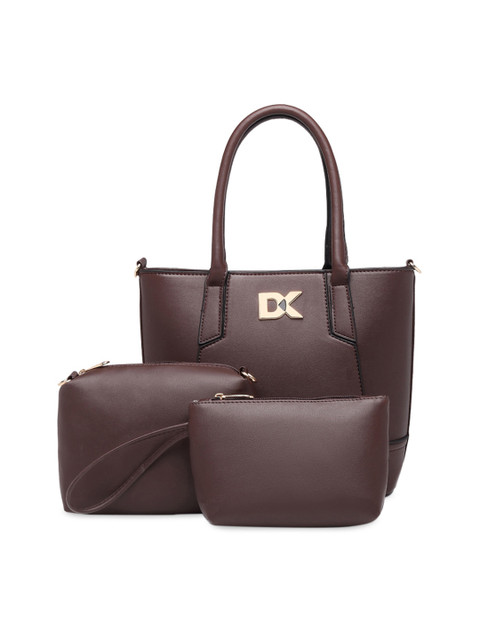 

Diana Korr Coffee Brown Solid Handheld Bag