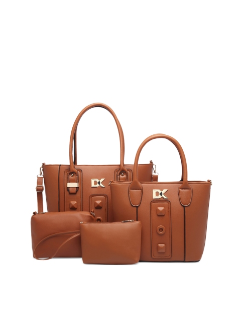 

Diana Korr Set of 4 Tan Embellished Handheld Bag With Pouch
