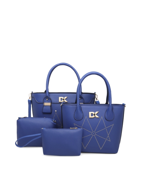 

Diana Korr Set of 4 Blue Cut Work Shoulder Bag With Pouch