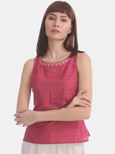 

Anahi Women Pink Printed Top