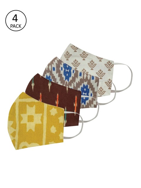 

Anouk Adults Multicoloured Pack of 4 Printed Reusable 3-Layer Protective Fashion Masks, Multi