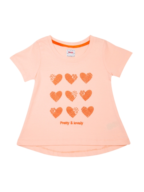 

Donuts Girls Peach Printed A-Line Top