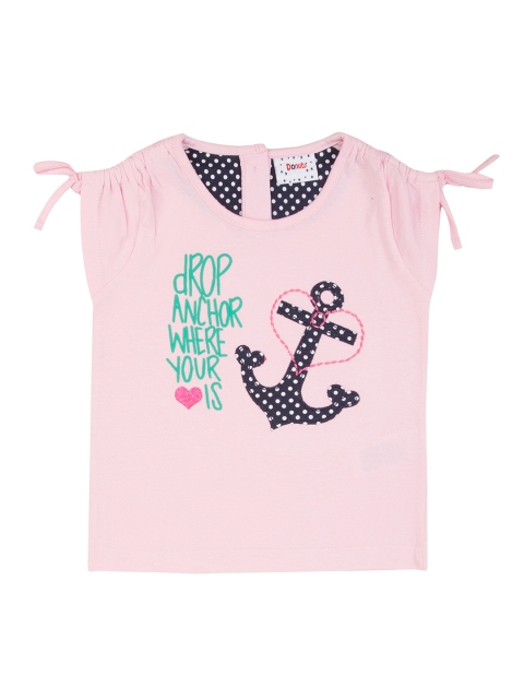 

Donuts Girls Light Pink Embroidered Top