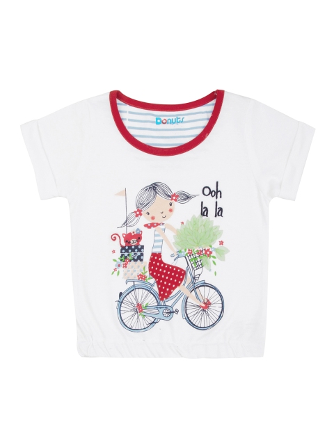 

Donuts Girls White Printed Top