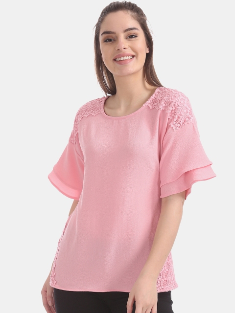 

Cherokee Women Pink Self Design Top