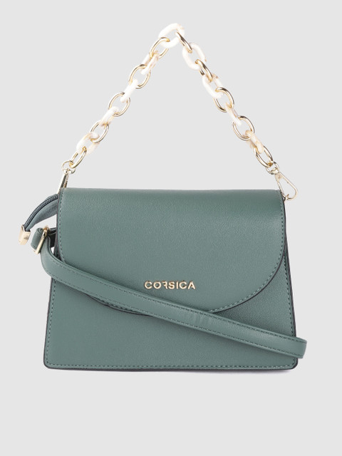 

CORSICA Green Solid Satchel Bag