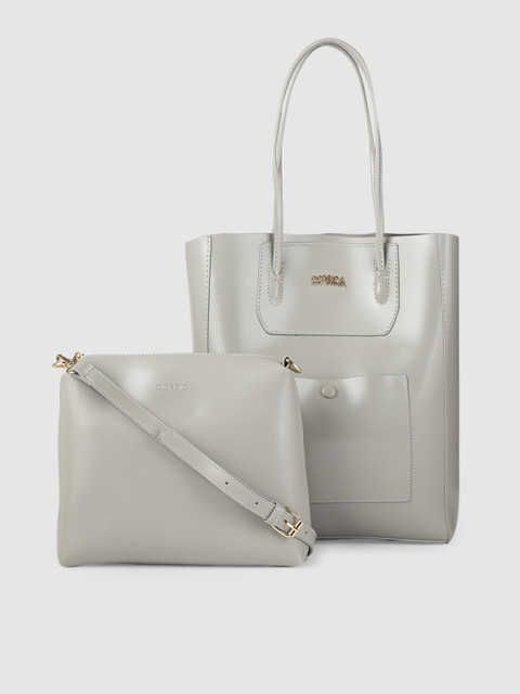 

CORSICA Grey Solid Tote Bag