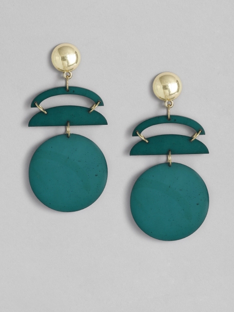 

CORSICA Green Gold-Plated Geometric Drop Earrings