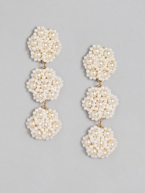 

CORSICA Gold-Plated & White Oval Drop Earrings