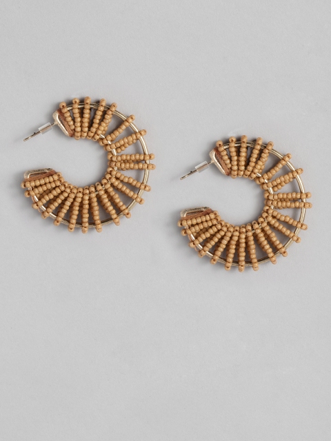 

CORSICA Brown Gold-Plated Handcrafted Circular Half Hoop Earrings