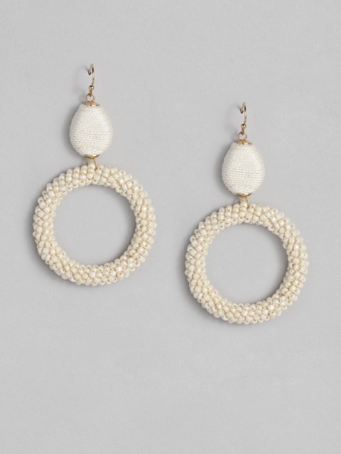 

CORSICA Off-White Circular Drop Earrings
