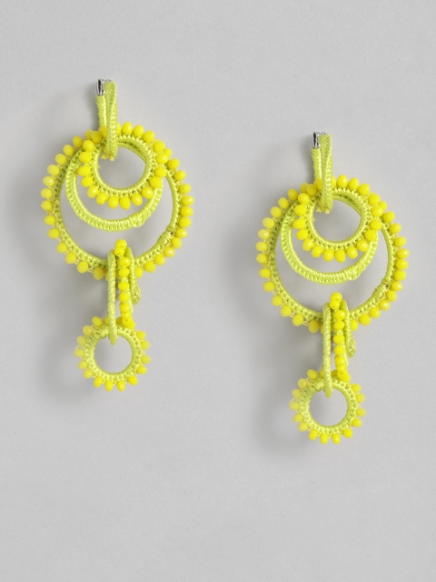 

CORSICA Yellow Silver Plated Oval Drop Earrings