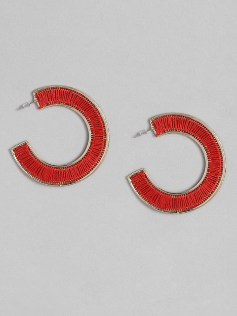 

CORSICA Red Gold-Plated Handcrafted Circular Half Hoop Earrings