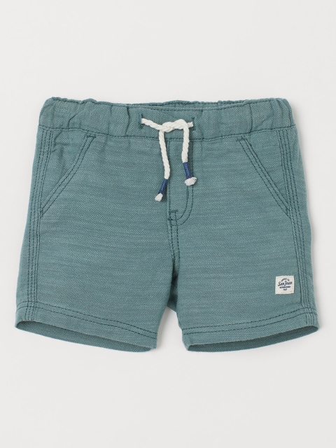 

H&M Boys Sea Green Solid Woven Shorts