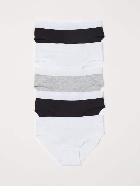 

H&M Girls 5-Pack Cotton Briefs 0805205001, White