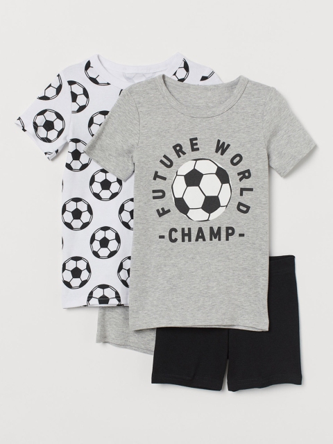

H&M Boys 2-Pack Jersey Pyjamas, White